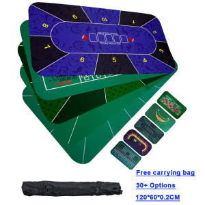 1.2m Texas Holdem Poker Mat Suede Rubber Table Cloth Table Top Digital print Casino Poker Board Game Poker Chip Desk Pad (Free Carrying Bag)