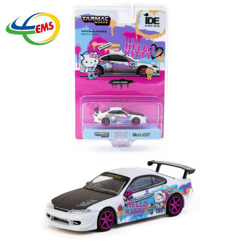 Modellino Auto Tarmac Global64 1/64 Dodge Van Hello Kitty Food Truck