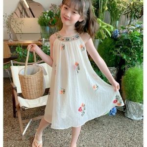 LOBER ชุดเดรสเด็กหญิง สลิปเดรสเด็กผู้หญิง ชุดเดรสสีขาว ชุดเด็กผู้หญิง ชุดเจ้าหญิงสีขาว 4-13ปี ชุดเดรสเด็ก