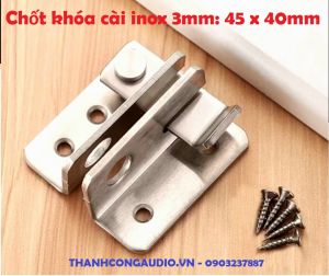Chốt khóa cài cửa trái cao cấp bằng thép không gỉ INOX dày 3mm.
