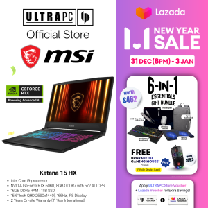 MSI Katana 15 HX Gaming Laptop — RTX5060 - 15.6" QHD IPS 165Hz - Intel Core i9 - 16GB RAM - 1TB SSD