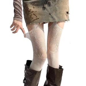 Của phụ nữ hollowout Đai nịt bít tất Đai kẹp tất pantyhose Vớ ren hoa Jacquard Patterned cao tới đùi xà cạp