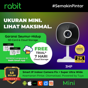 RABIT Smart IP CCTV Camera Indoor Wide Angle Full HD 2K 3 MP