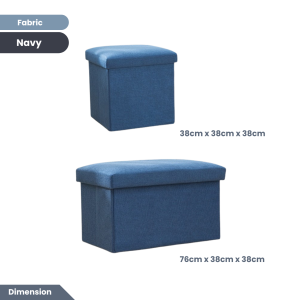 Fabric Ottoman Storage Box (2 sizes) / Organizer Sofa Seat Stool Chair