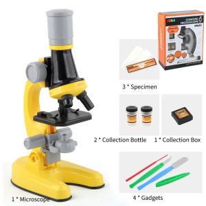 1200X Child Biologica Microscope Kit Science Experiment Pupil Gift Lab Led Home School Interest Educational Toy Gift for Kids