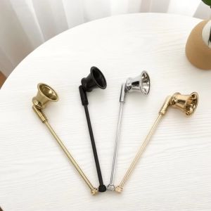 YUDESHUI Swingable Candle Snuffer Turn Off Extinguisher Adjustable Long Handl Candle Extinguisher Luxury Bell Shaped Wick Cover Home