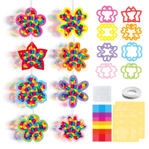 Children Paper Suncatcher DIY Craft Set Educational Window Ornament for Classroom Party Holiday Gift