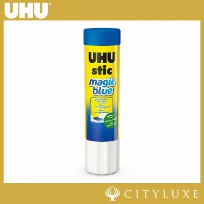 UHU STIC Magic Glue Stick Blue 8.2/21g Clear when dried Solvent free 98% Natural Ingredients Cold Washable Strong Durable Fast