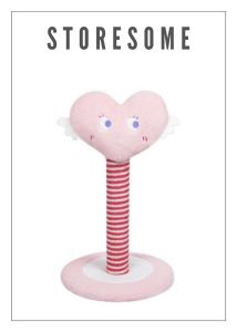 Zeze Series Heart Shaped Design Cat Scratching Post With Pretty Red Natural Sisal Rod