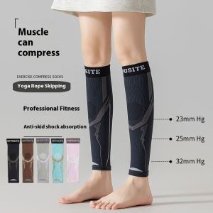 Womens Calf Compression Leg Sleeves - Professional Muscle Support for Jump Rope Running Basketball & Football - Gradient Pressure Fitness Socks (Multi-Color)