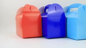 Qsaar 10pcs Portable Cake Boxes Coloful Packaging For Candy Chocolate Cookies Wedding Baby Shower Favors Party Baking Supplies