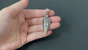 Mythology Punk Spearhead Pendant Necklace Long Letter Charm Neck Chain for Men Stainless Steel Accessories