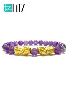 [SPECIAL] LITZ 999 (24K) Gold PiXiu Bracelet 双貔貅手链 EPC0639D-050-B-A （0.90g+/-）