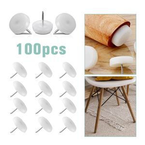 100pcs 14mm Furniture Glides Plastic Furniture Feet Nail Floor Protector for Chair Table Leg