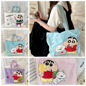 TSEVD Printing Crayon Shin-chan Canvas Bag Large Capacity Japanese Style Kawaii Tote Bag Lovely Casual Anime Xiaoxin Handbag Girls