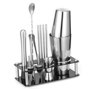 12Pcs Bartender Set Profesional Lengkap Cocktail Bartending Shaker 304 Stainless Barista Tools Set