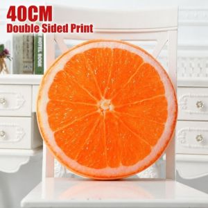 CHLOCH Vòng tròn Gối hình trái cây In hình lát trái cây Mô phỏng Đệm ghế Dễ thương Vải nhung Đệm ghế sofa Trang trí ghế sofa