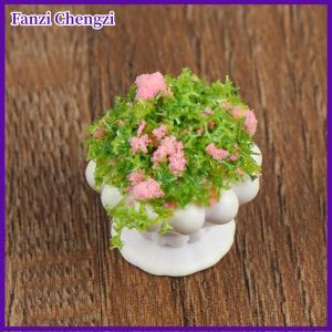 Fanzi 2pcs Dollhouse đồ nội thất phụ kiện 1:12 Mini cây xanh Bonsai Chậu hoa