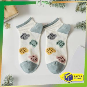 FH-P625 Kaos Kaki Wanita Karakter Beruang Lucu Kekinian / Kaus Kaki Pendek Semata Kaki Motif Bear Ankle Socks / Kaos Kaki Korea Women Socks Fashion Import