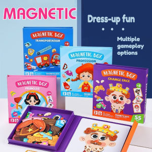 Magnetic Box Dress-Up Puzzle Toy Interactive Toy for Kids Reusable DIY Character Costume Play Game Toy Set