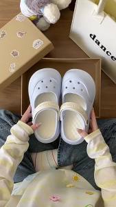 [Free Shipping] Star Apple Versatile And Fashionable Two-Way Slip-On Sandals For Women Summer Beach Non-Slip Detachable Clogs High-Top