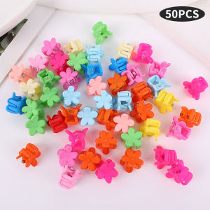 50/100Pcs Candy Color Hair Clip Set Kids Girl Hair Pin Hair Claws Children Mini Flower Hair Clip Korean Cute Hairclips Cartoon Grab Clip Hairpin Set