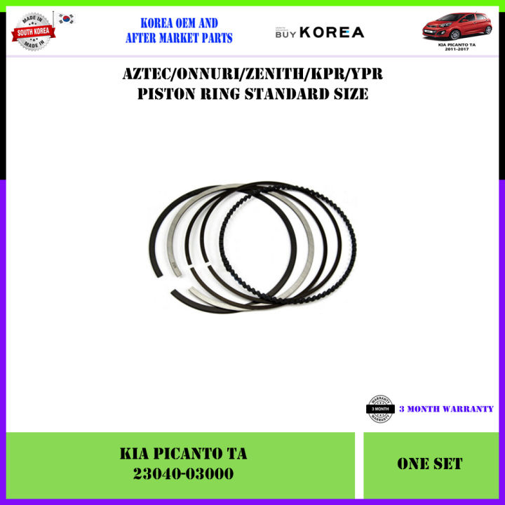 Kia Picanto TA Korea Aftermarket Piston Ring Set Standard Size (23040
