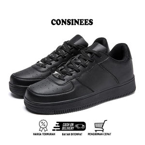 CONSINEES Sepatu Sneakers Cewek Sport Shoes Terbaru - Jalan - Olahraga - Hitam - Putih