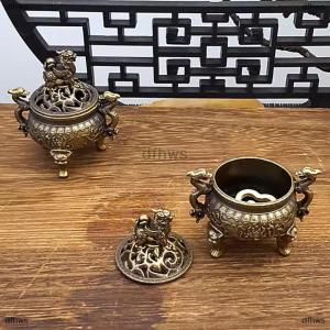 [COD] dfhws Vintage Alloy Incense Burner Stick Holder Three Legged Hollow Out Mini Sandalwood Incense Burner Tea Ceremony Home Decoration