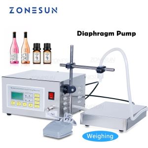 ZONESUN ZS-DP641W Semi Automatic Liquid Beverage Perfume Juice Weighing Filling Machine Food Grade Diaphragm Pump Bottle Filler