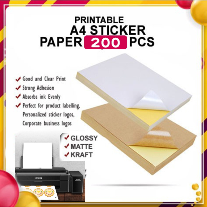 300Sheets A4 Size Matte Printable Inject Sticker Paper Glossy Sticker