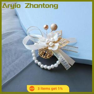 Aryio Exquisite Wedding Supplies Fashion Bride Clover Wrist Flower Elegant Bridesmaid Wristband Jewelry Accessories Gifts