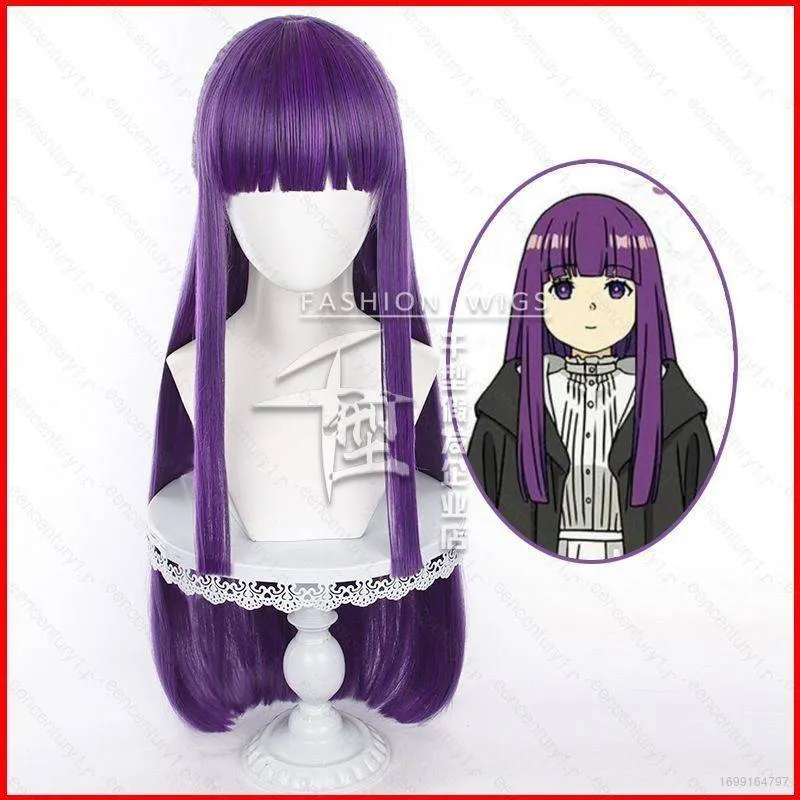 YS Frieren Beyond Journeys End Fern Cosplay Wig Long Purple Hair