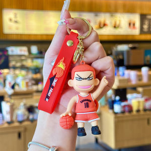 SLAM DUNK keychain mens sakuragi flower road car key chain pendant cute creative bag pendant figure doll
