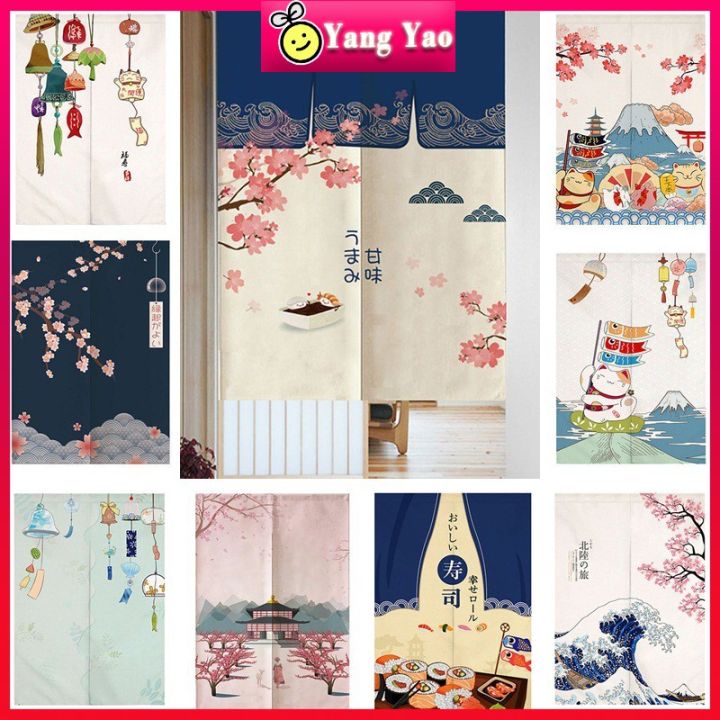 Fortune Cat Kitchen Door Curtain Printed Kitchen Partition Curtain Home