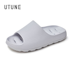 UTUNE Hollow Leak Sandal Slides For Men Bathroom Shower Slippers shoes EVA Soft Non-slip Black Grey