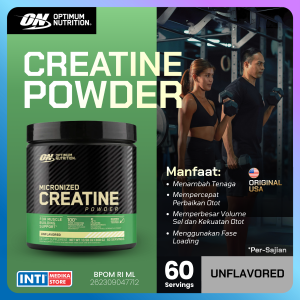 ON - CREATINE Powder Supplement | Susu Bubuk Penambah Massa Otot & Meningkatkan Kekuatan Otot | Suplemen Olahraga Gym Fitness Optimum Nutrition