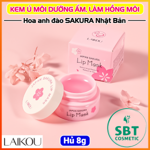 Kem Dưỡng Môi LAIKOU Japan Sakura Lip Mask Hủ 8gram – Chiết Xuất Hoa Anh Đào Sakura Nhật Bản Dưỡng Ẩm Làm Hồng Môi Cải Thiện Môi Khô Nứt Nẻ