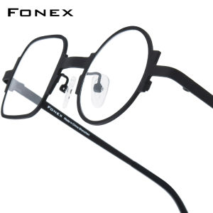 FONEX Acetate Titanium Glasses Frame Women New Fashion Brand Design Vintage Retro Square Round Eyeglasses Men High-Quality Japanese Optical Eyewear 85886