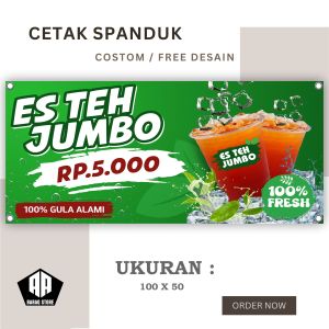 Spanduk Banner Es Teh Jumbo Hijau Cerah Bisa Request