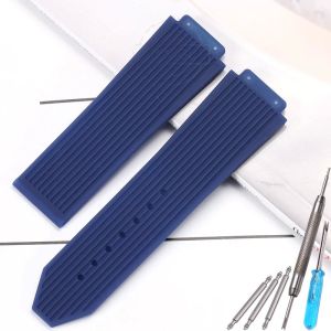 25x19mm Rubber Watch Band for Hublot Big Bang Replacement Strap with Tool Silcone Waterproof Wrist Watch Accessories