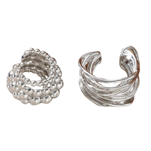 2pcs thời trang Layer tòng teng đính cườm bông tai với phức tạp dây làm việc cho phụ nữ hợp thời trang người yêu retro phụ kiện