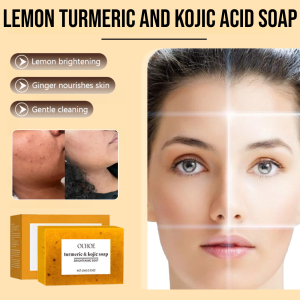 Turmeric Kojic Acid Detoxifying And Brightening Cleansing Facial Soap Lemon Turmeric And Kojic Acid Soap Oil Control Skin Blemish Brightening Moisturizing Skin Soap