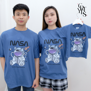 CAROTYLES S  Kaos Couple Keluarga Motif 2 ASTRO Wanita dan Anak Lengan Pendek Katun