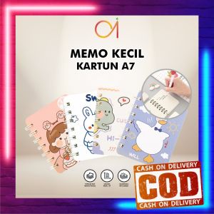 AI-A58 Buku Mini Alat Tulis Portable / Buku Catatan Kartun Memo Kecil A7 80 Lembar / Buku Kecil Notebook Ring Motif Notepad