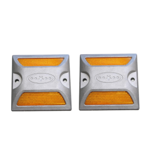 2Pcs 10x10cm Road Reflector Aluminum Safety Pavement Marker Reflector Raised Reflective Road Stud