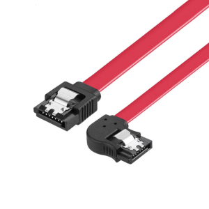 สายเคเบิล Satas สายข้อมูล SATA3.0ความเร็วสูงพร้อมการออกแบบที่ปลอดภัยกลไกการล็อคทำมุมเพื่อการติดตั้งในพื้นที่ที่กะทัดรัด