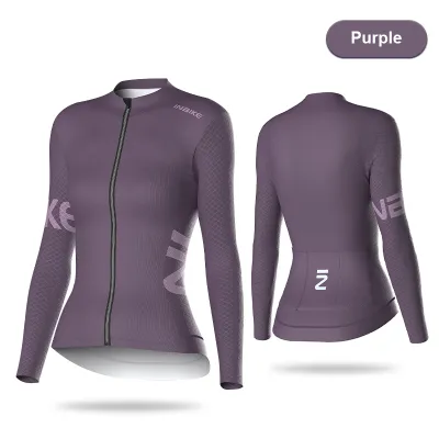 INBIKE Womens Long Sleeve Jersey MTB Cycling Jersey Spring Autumn Biking Clothing Slim Top Shirts for Riding Road Bike Clothes