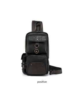 Tas Selempang Kulit Pria Distro Waterproof Warna Hitam Terbaru 2023 Atau Slingbag Kulit Bahu Cowok Keren Anti Air import berkualitas GLXI B01