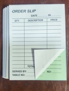Order Slip Duplicate Carbonized